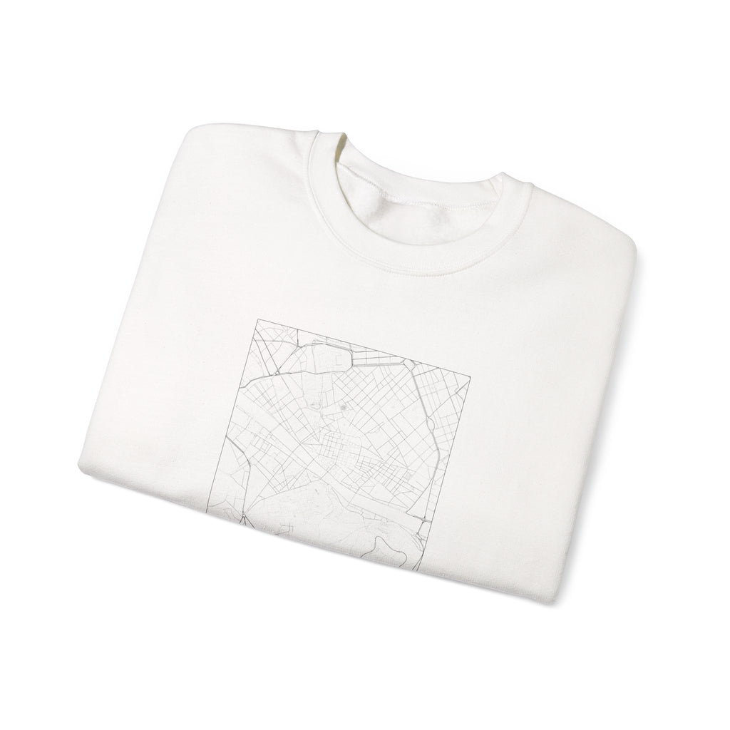 Florence Street Map Sweatshirt, Square Map, White, Italy Travel Gift