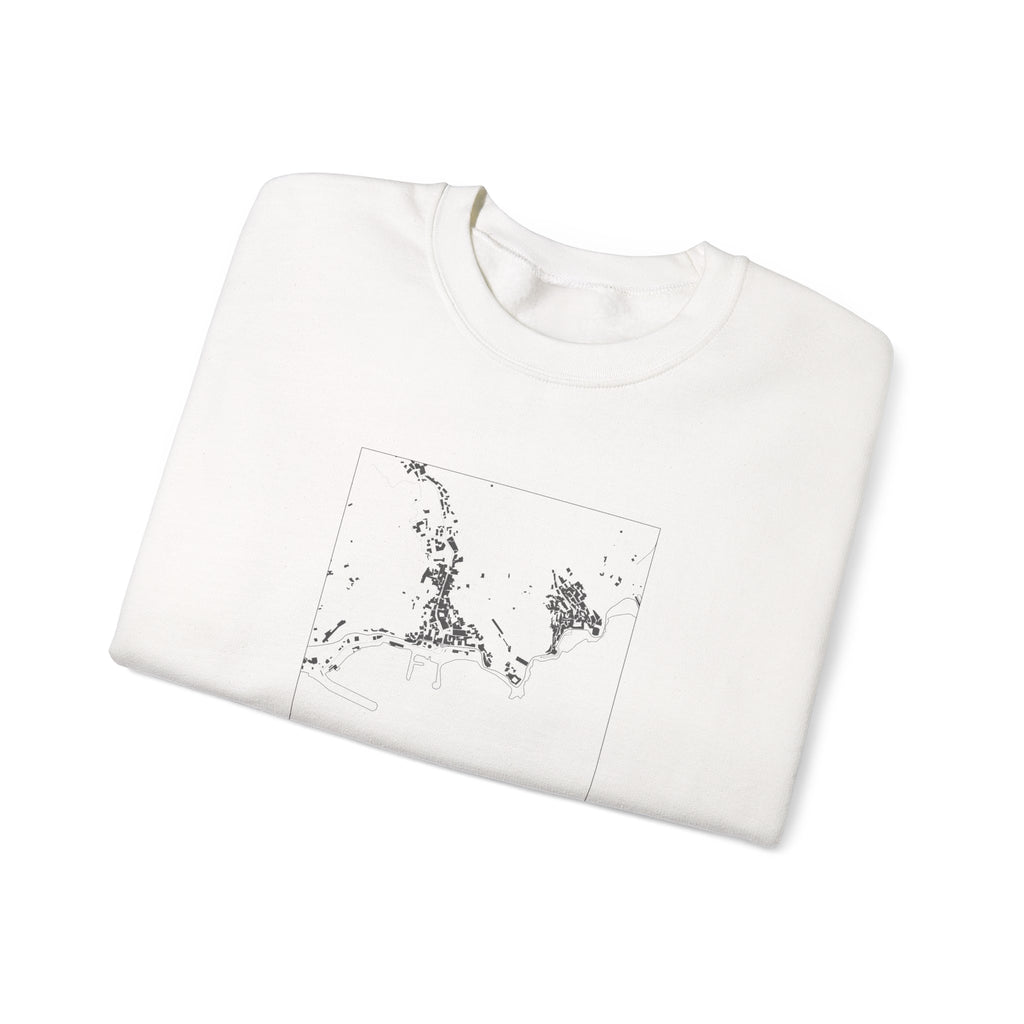 Amalfi Street Map Sweatshirt, Square Map, White, Italy Travel Gift