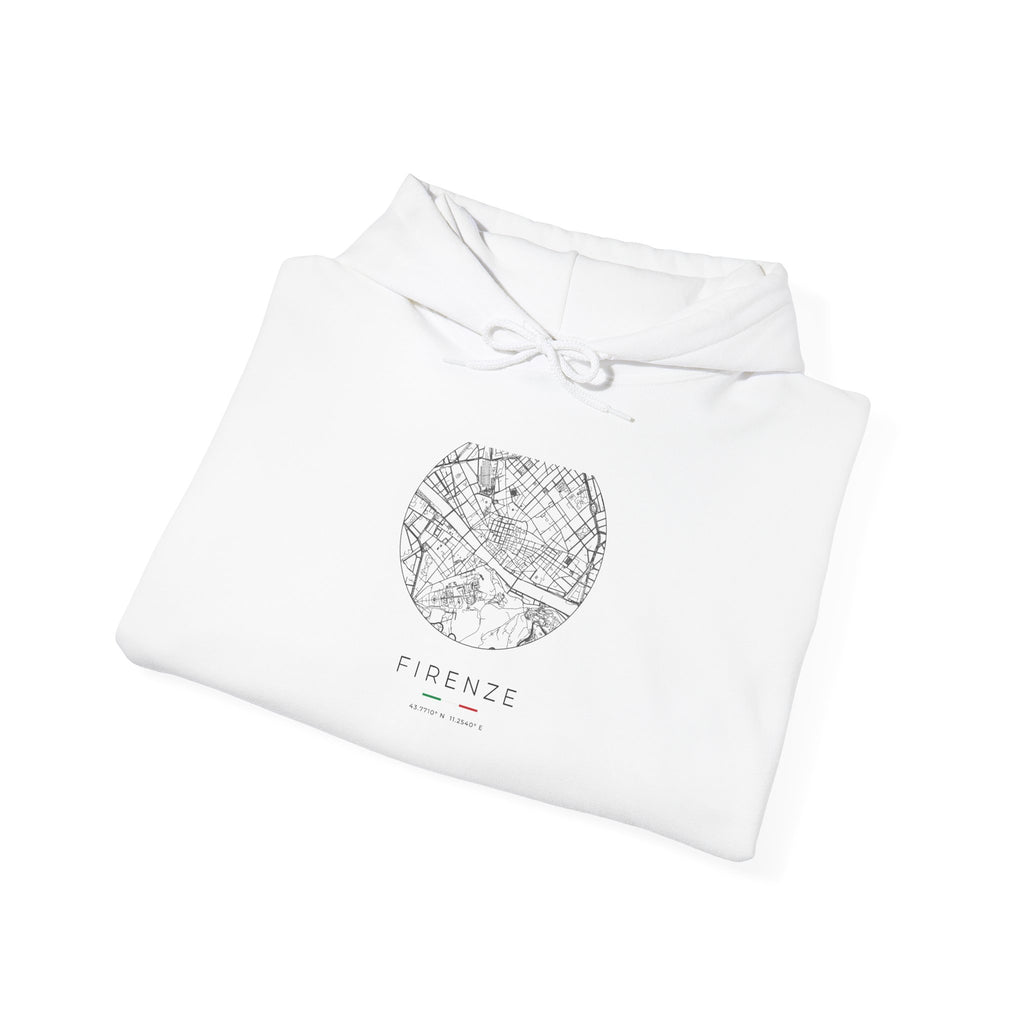 Florence Street Map Hoodie, Circle Map, White, Italy Travel Gift