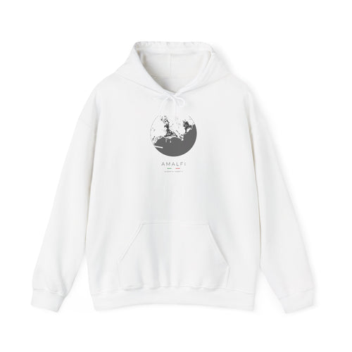 Amalfi Street Map Hoodie, Circle Map, White, Italy Travel Gift