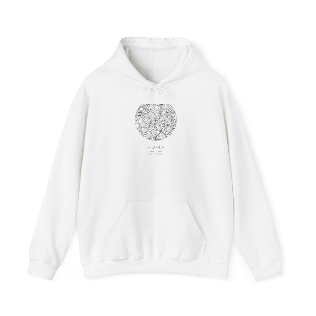 Rome Street Map Hoodie, Circle Map, White, Italy Travel Gift