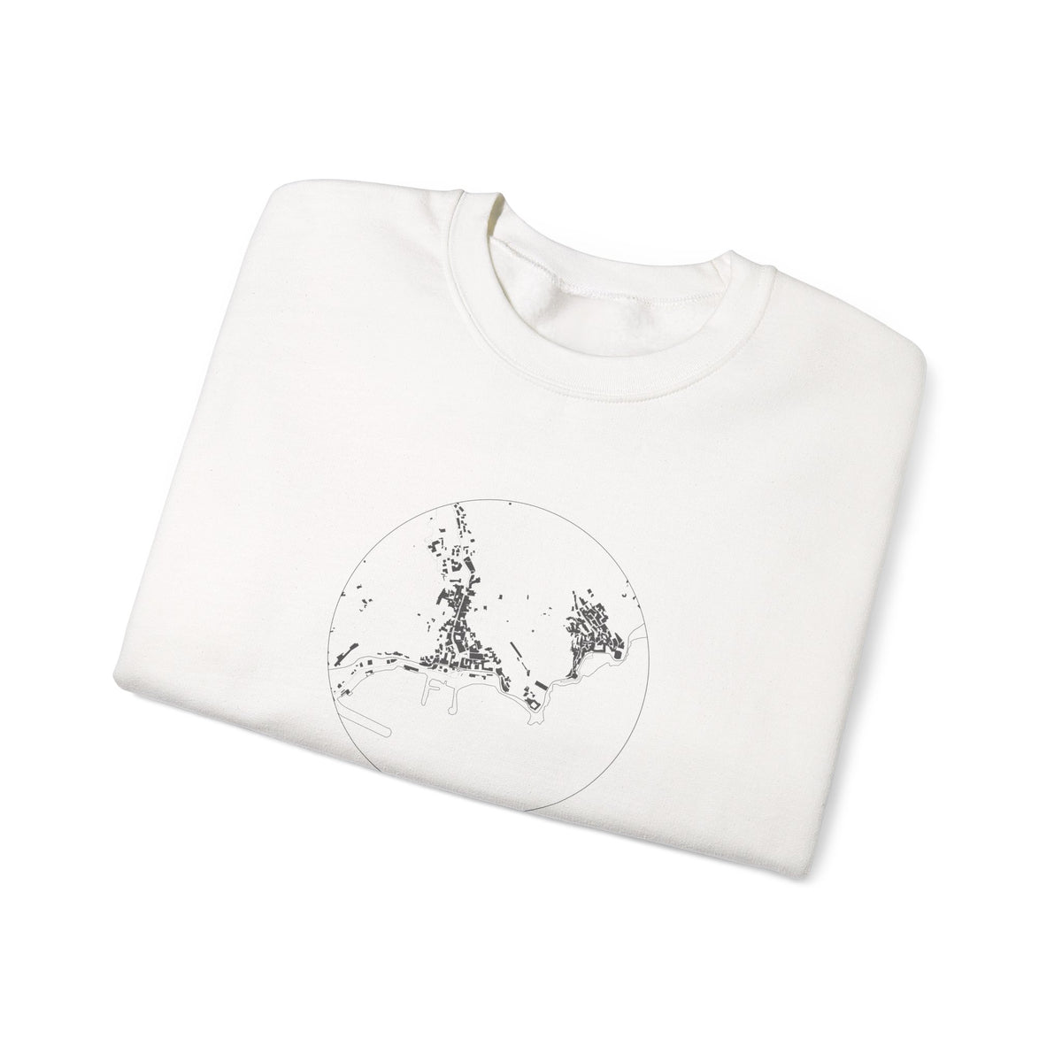 Amalfi Street Map Sweatshirt, Circle Map, White, Italy Travel Gift