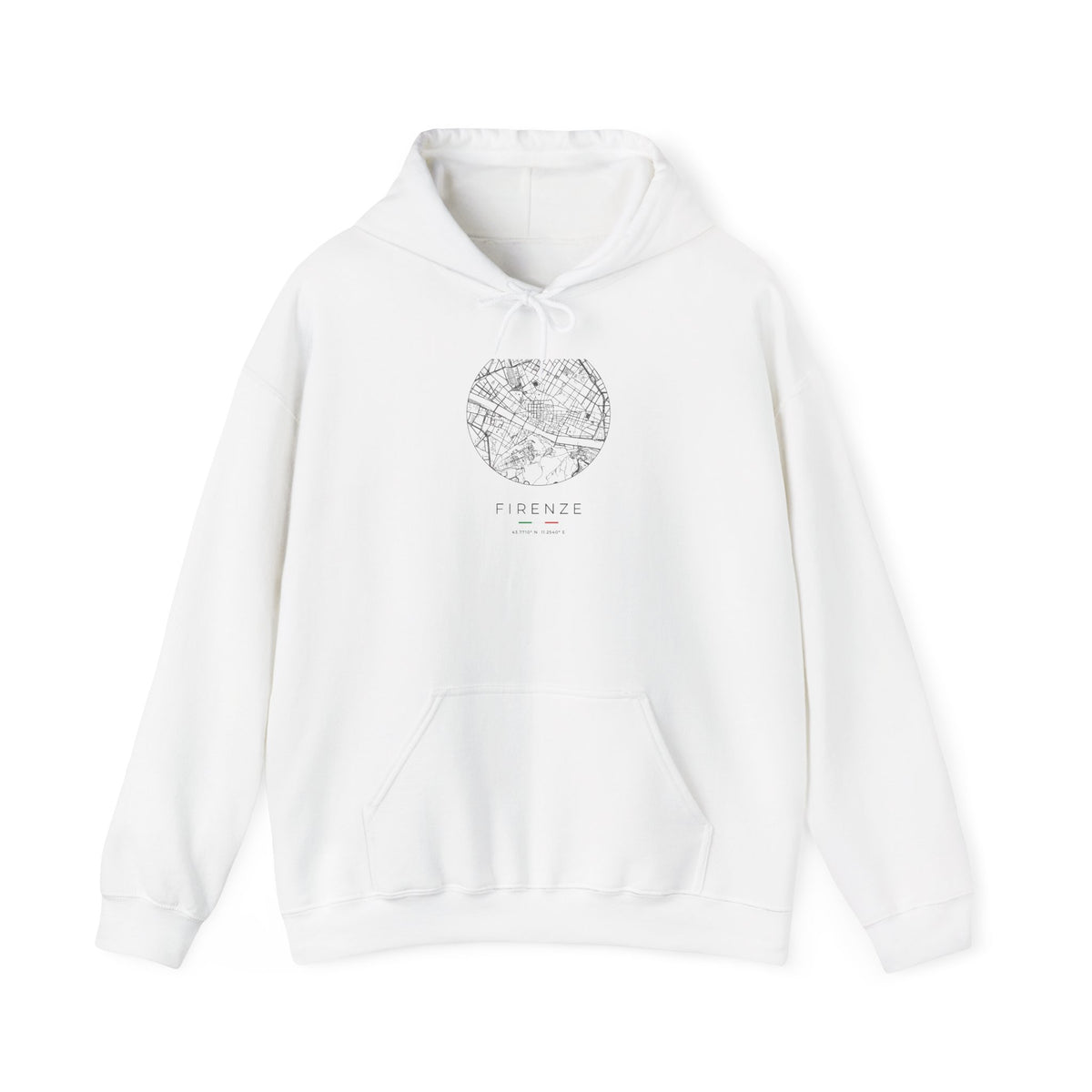 Florence Street Map Hoodie, Circle Map, White, Italy Travel Gift