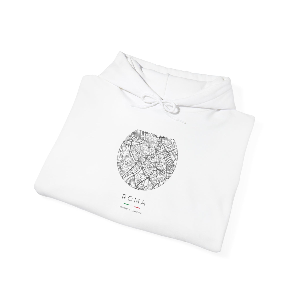 Rome Street Map Hoodie, Circle Map, White, Italy Travel Gift