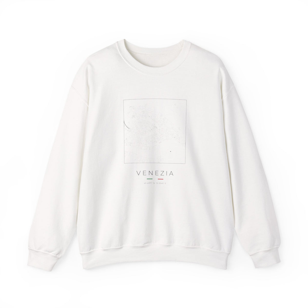 Venice Street Map Sweatshirt, Square Map, White, Italy Travel Gift