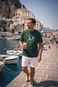 Amalfi map t-shirt worn, front view, Amalfi