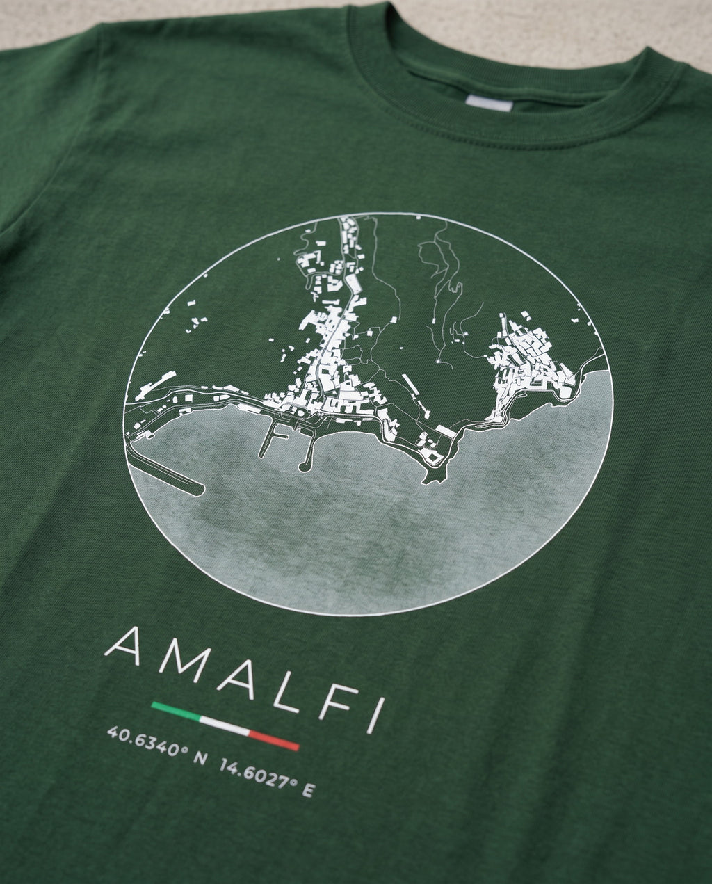 Amalfi map t-shirt print detail, Amalfi street map