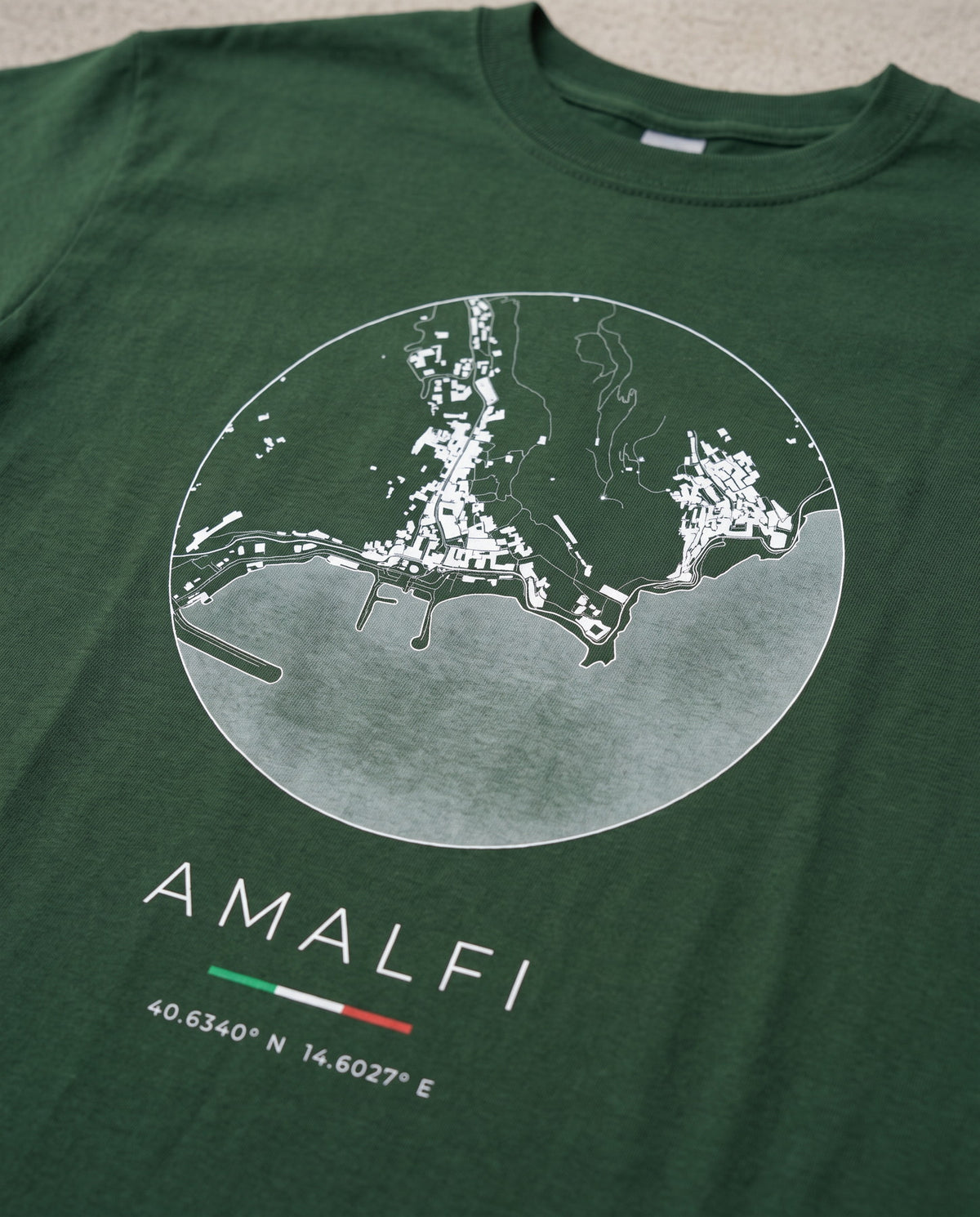 Amalfi map t-shirt print detail, Amalfi street map