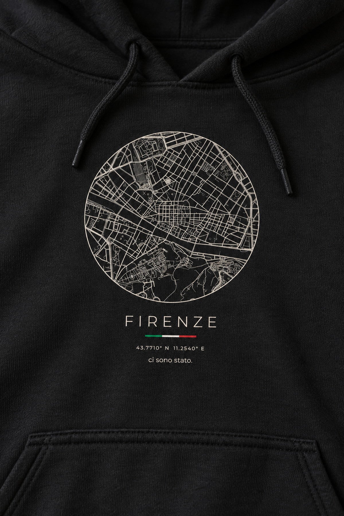 Florence map hoodie print detail, Florence street map
