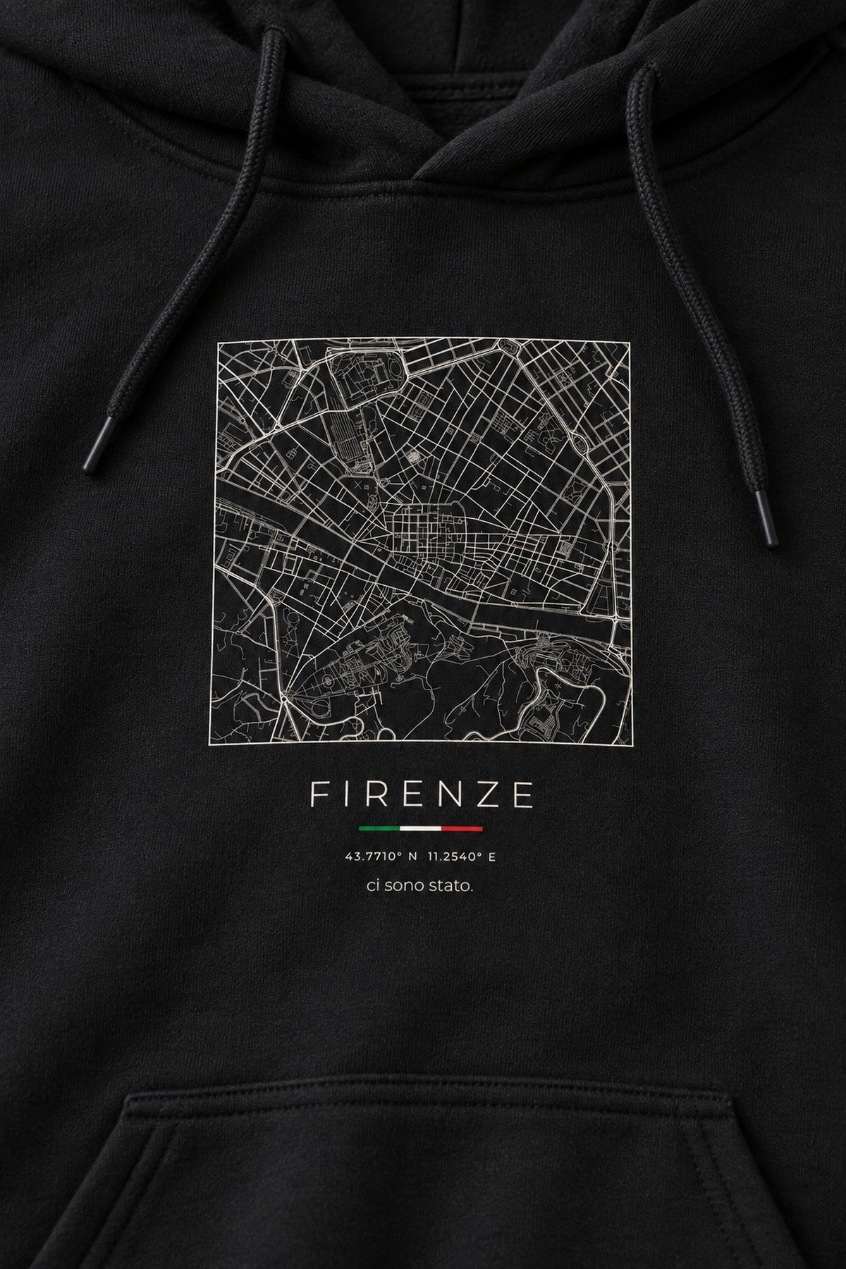 Florence map hoodie print detail, Florence street map