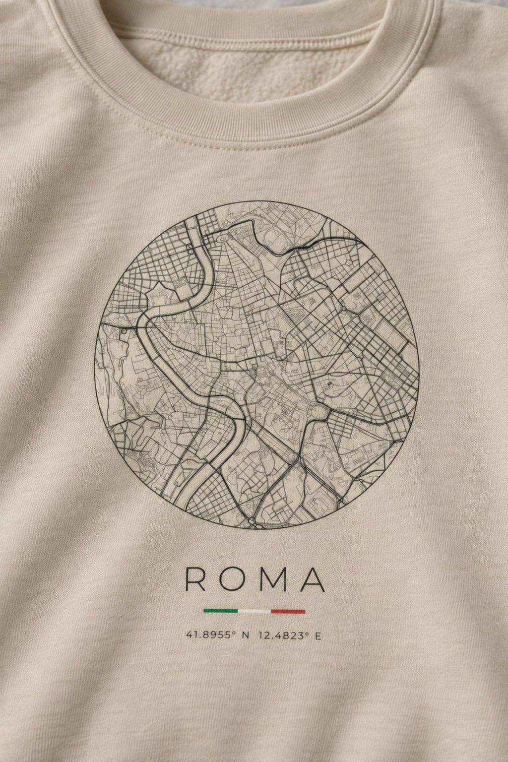 Rome map sweatshirt print detail, Rome street map