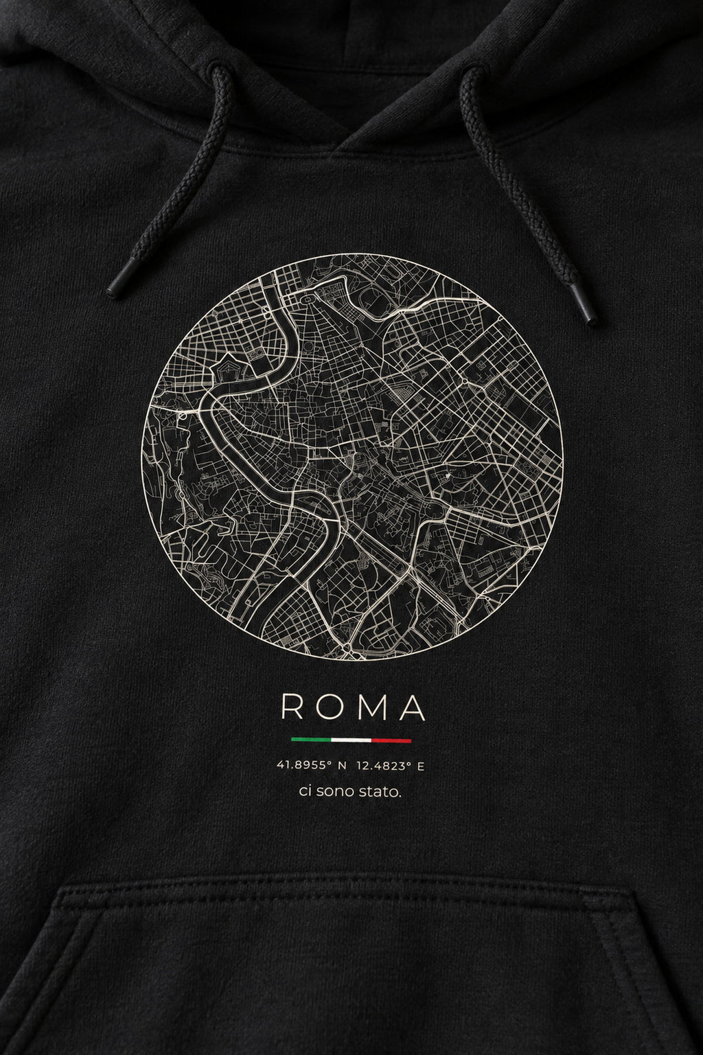 Rome map hoodie print detail, Rome street map