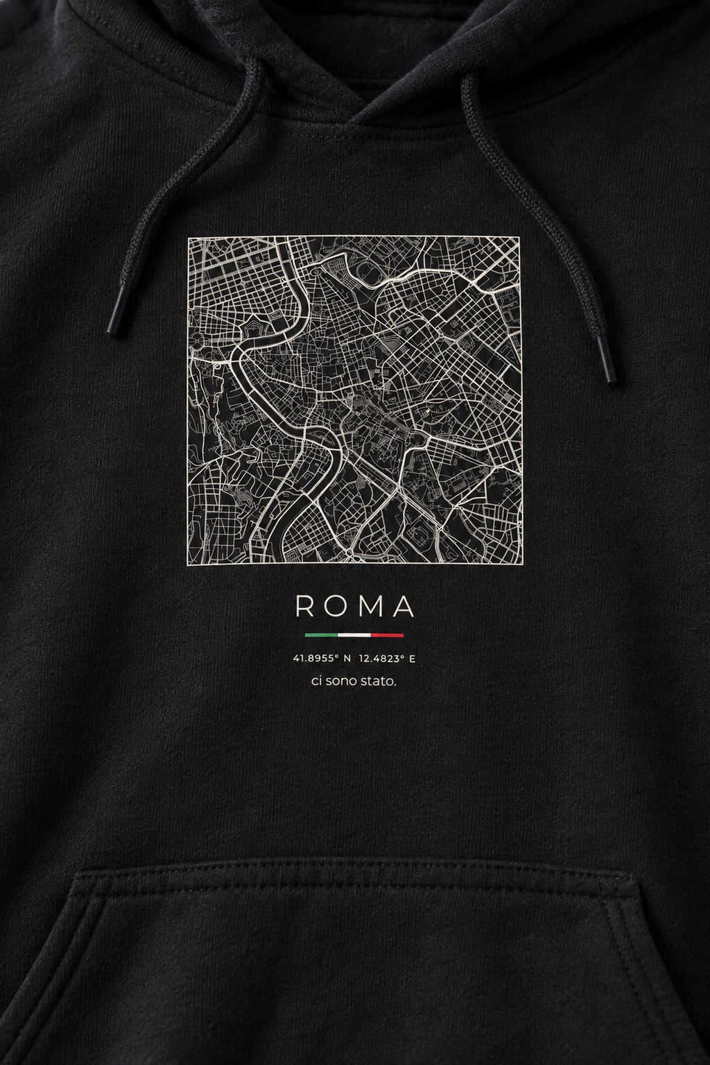 Rome map hoodie print detail, Rome street map