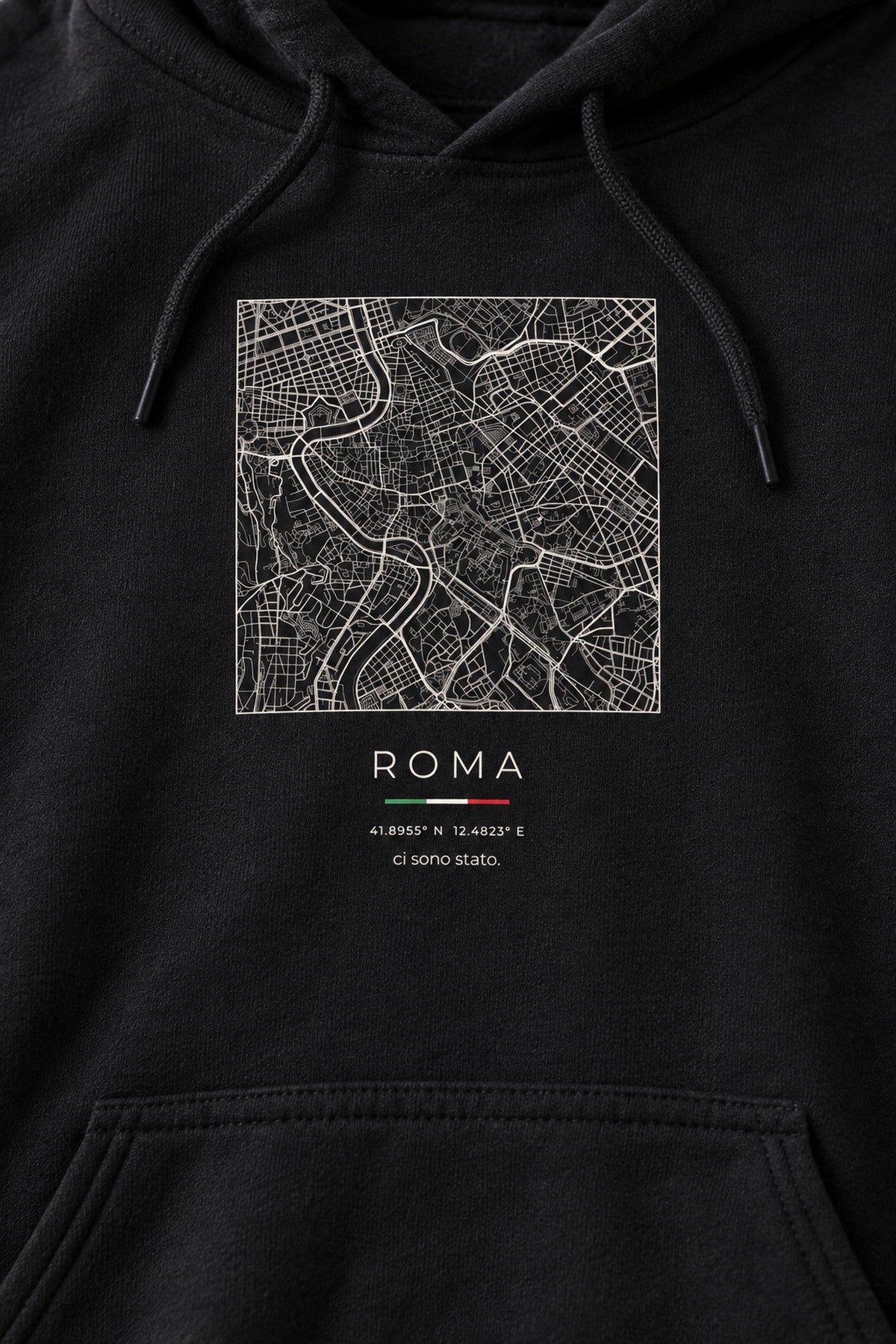 Rome map hoodie print detail, Rome street map