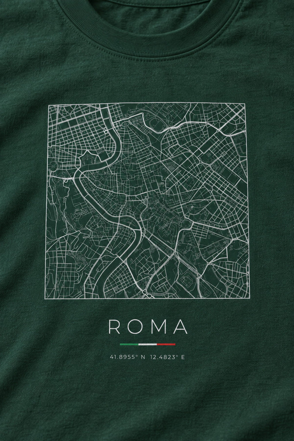 Rome map t-shirt print detail, Rome street map