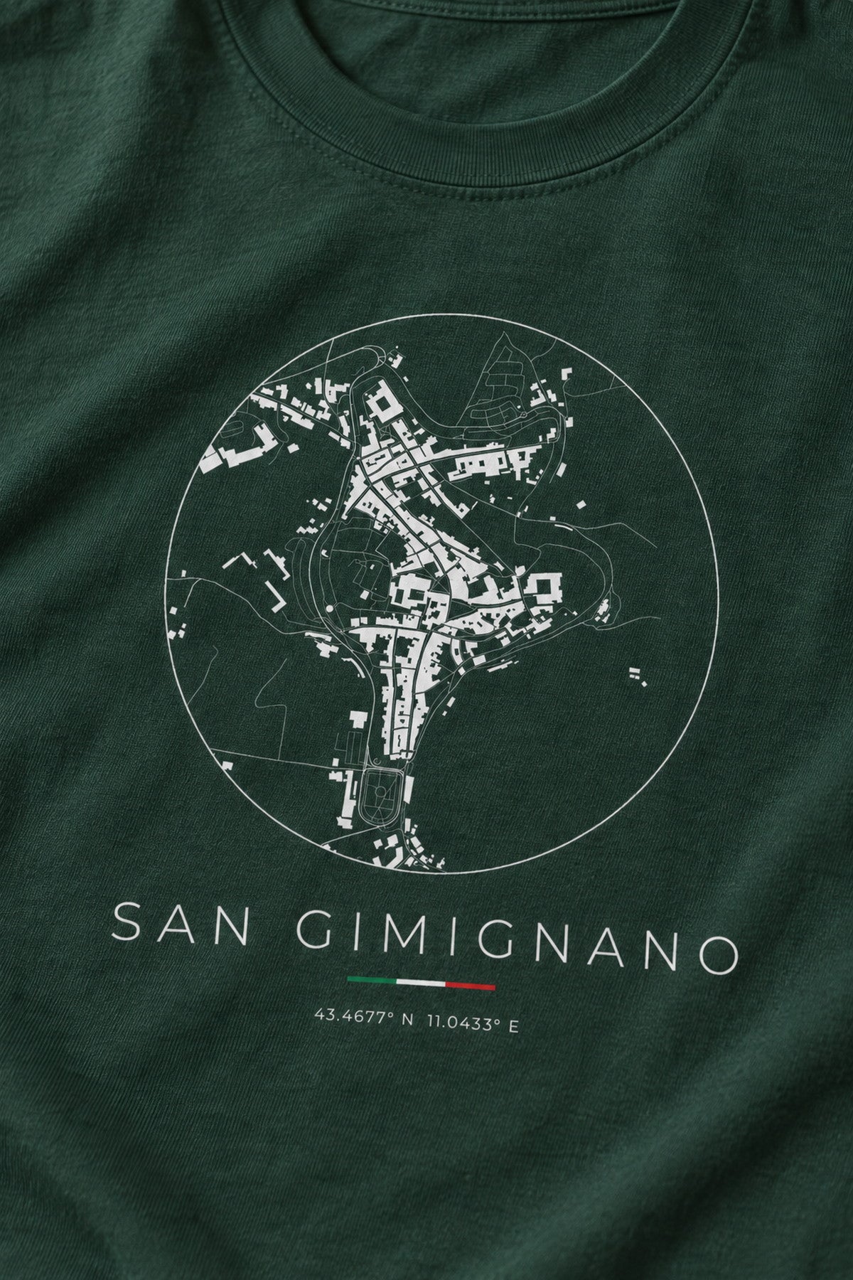 San Gimignano map t-shirt print detail, San Gimignano street map