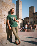 San Gimignano map t-shirt worn, front view, San Gimignano