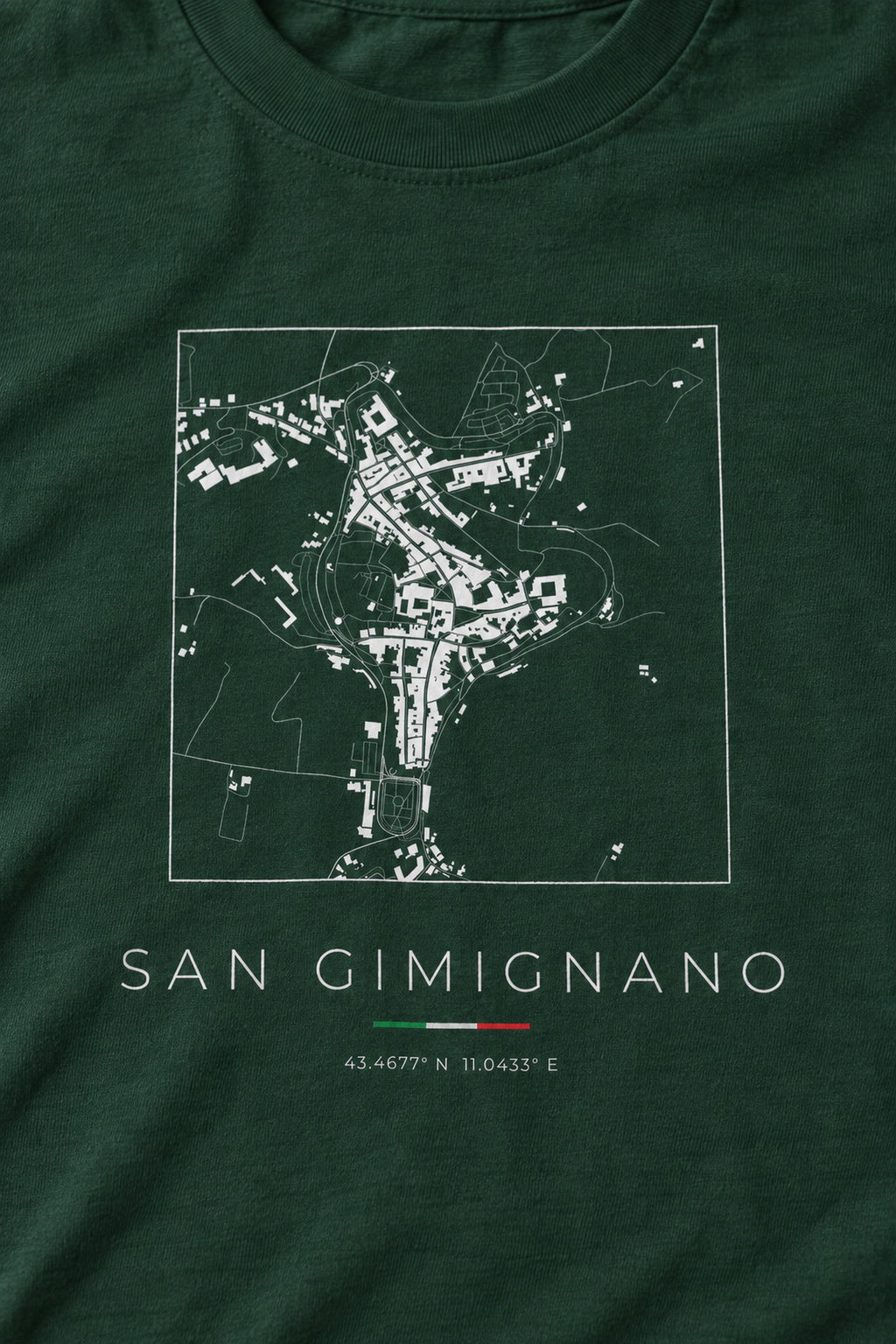 San Gimignano map t-shirt print detail, San Gimignano street map