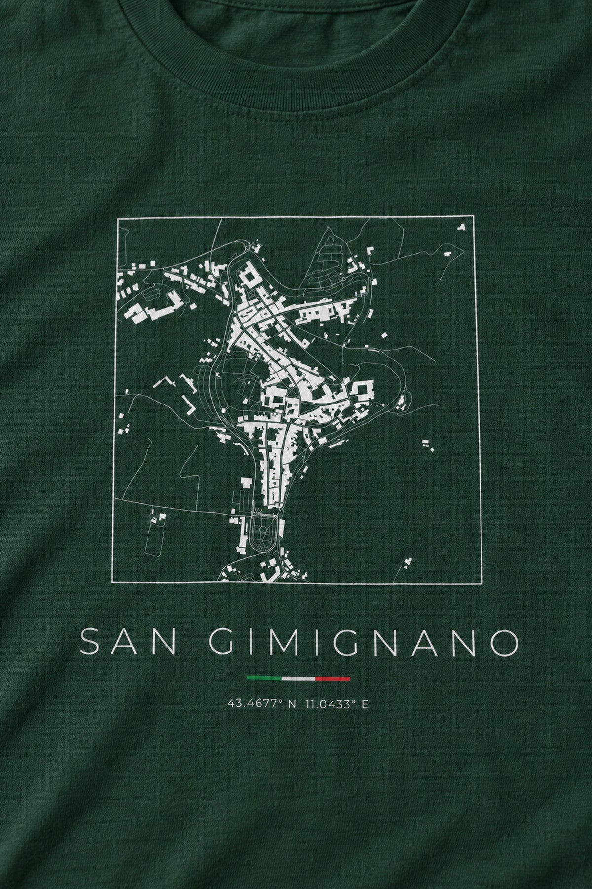 San Gimignano map t-shirt print detail, San Gimignano street map