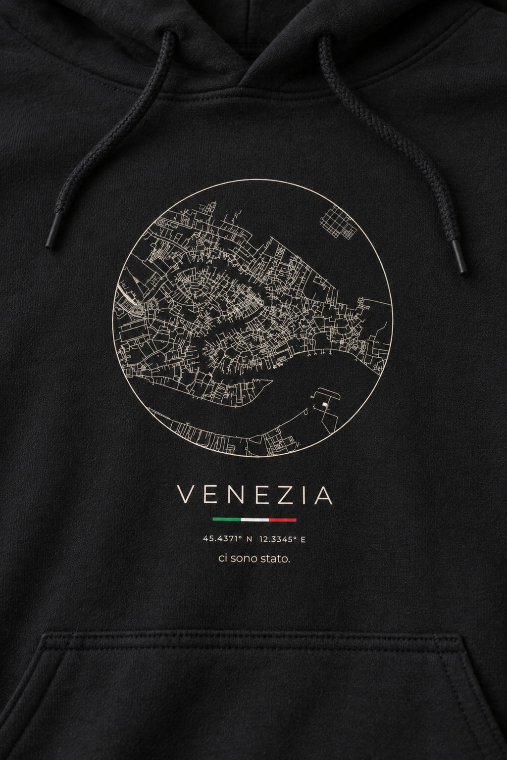 Venice map hoodie print detail, Venice street map