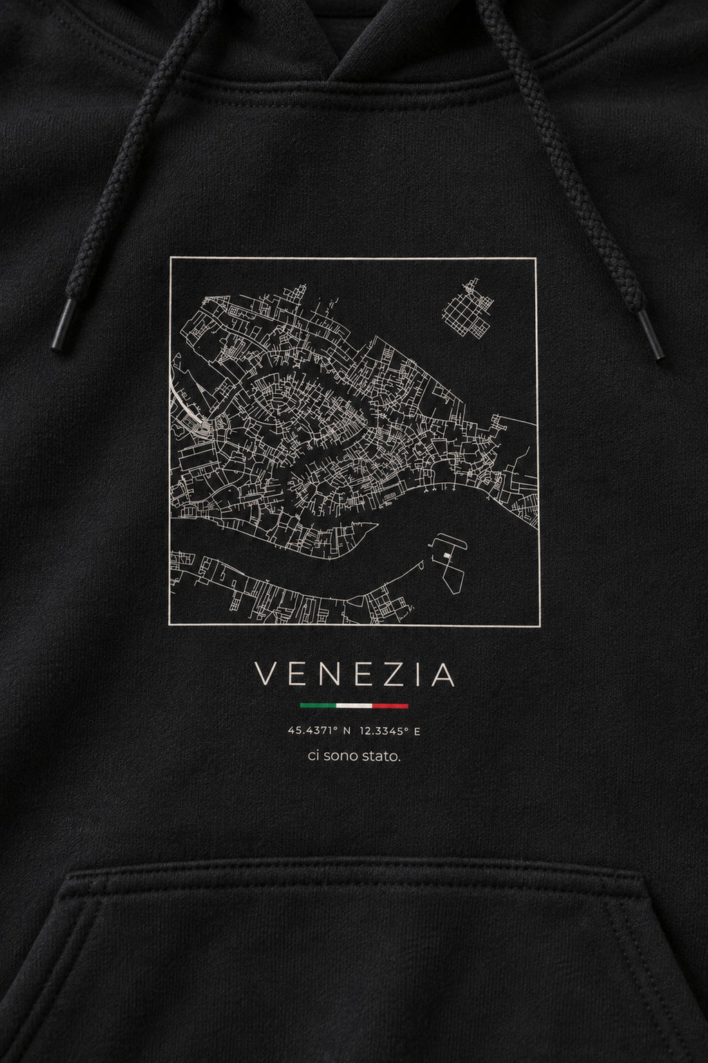 Venice map hoodie print detail, Venice street map