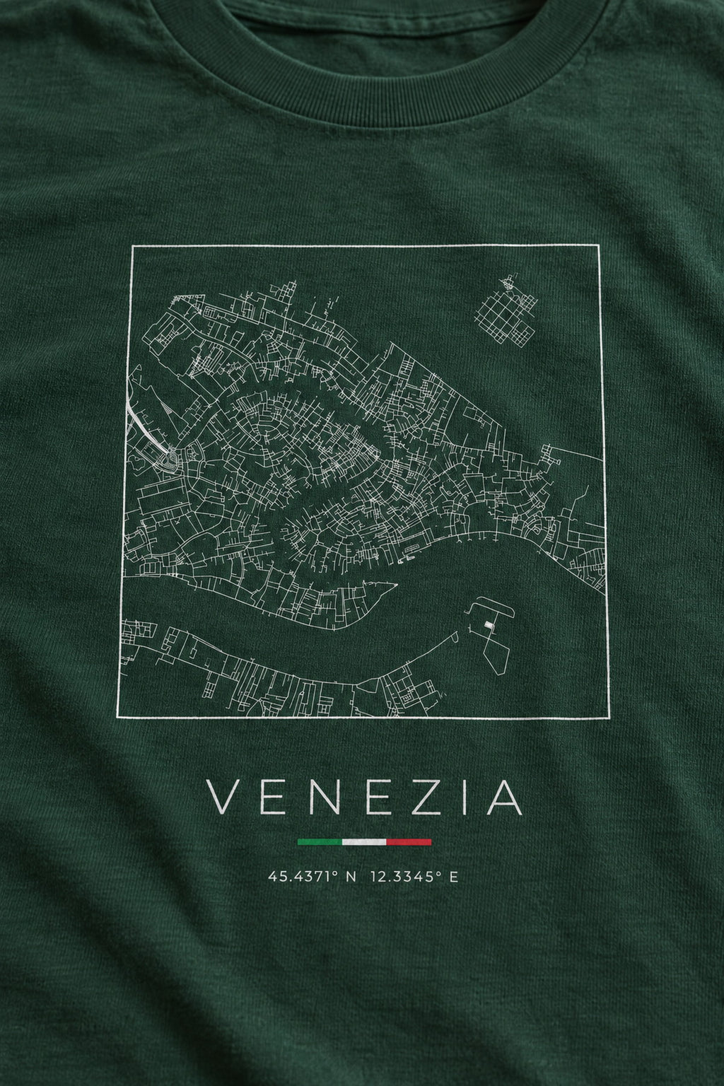 Venice map t-shirt print detail, Venice street map